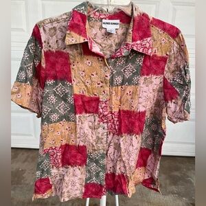 Alfred Dunner Patchwork Button-up Shirt